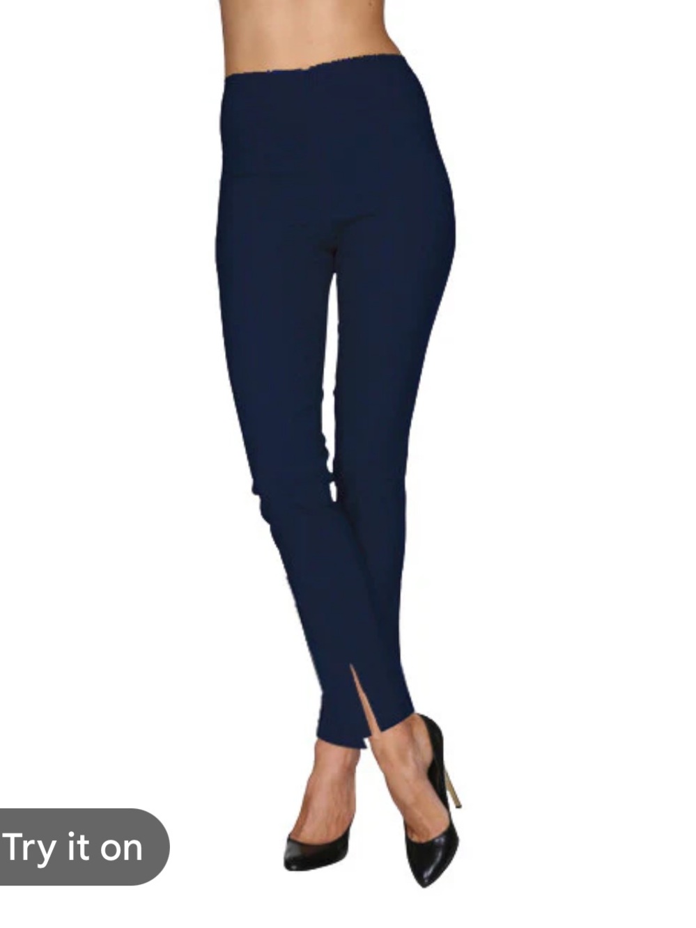 !it jeans Navy Slim Ankle-Slit Pants